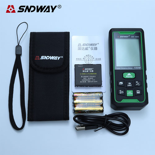 Máy Đo Khoảng Cách Laser Sndway SW-100G đo xa 100m Tia Xanh